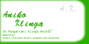 aniko klinga business card